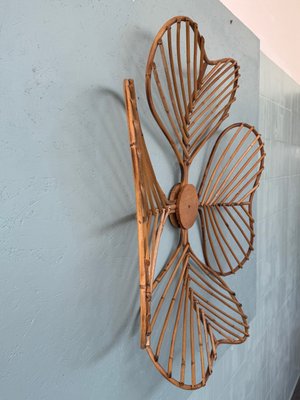Vintage Bambus Blumen Wanddekoration, 1970er bei Pamono kaufen
