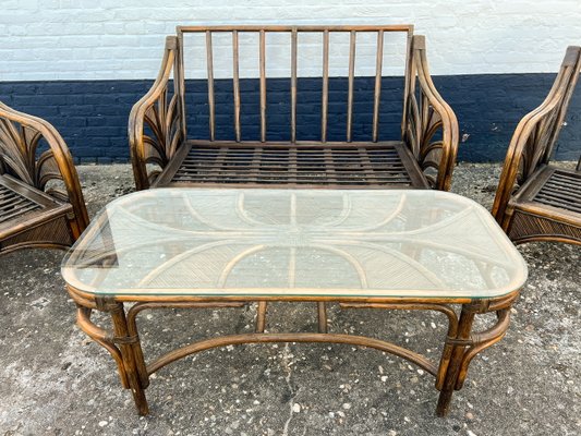 Rattan Reed Bambus Sofa mit Sthlen & Tisch, 1970er, 4er Set bei Pamono  kaufen