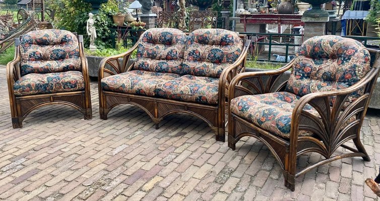 Rattan Reed Bambus Sofa mit Sthlen & Tisch, 1970er, 4er Set bei Pamono  kaufen