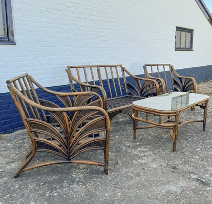 Rattan Reed Bambus Sofa mit Sthlen & Tisch, 1970er, 4er Set bei Pamono  kaufen