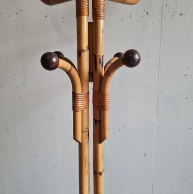 Perchero de bambú y mimbre, años 60 en venta en Pamono