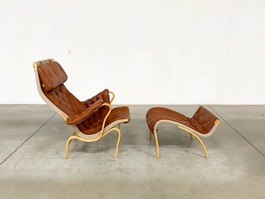 Set of Pernilla 69 Lounge Chair and Ottoman by Bruno