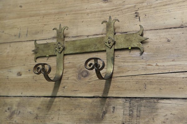 French Arts and Crafts Coat Hooks in Iron for sale at Pamono
