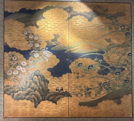 Paravent Japonais à Deux Panneaux en vente sur Pamono