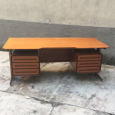 Vintage Italian Desk In Wood Metal For Sale At Pamono