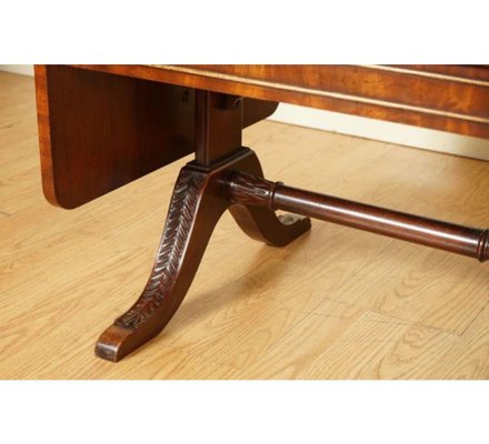 Vintage Extendable Coffee Table with Leather Top and Carved Legs
