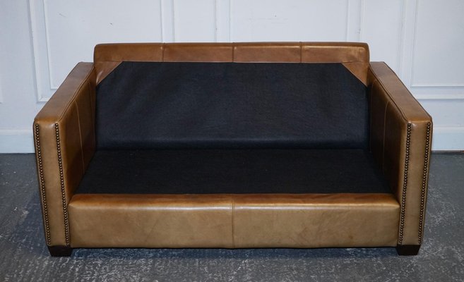 Halo Two Seater Viscount Tan Leather Sofa by Timothy Oulton for