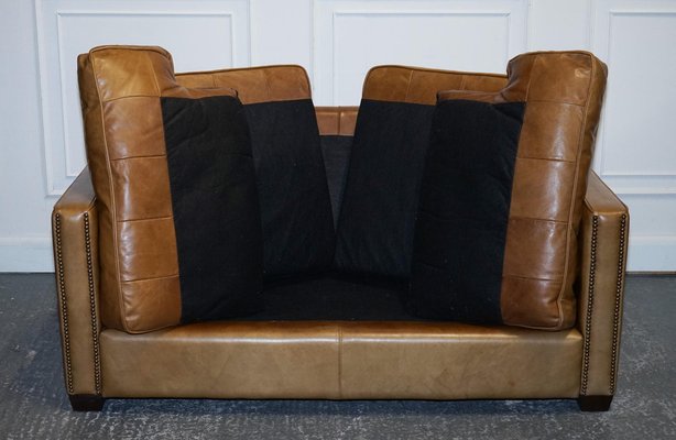 GMFF65○TIMOTHY OULTON by HALO /ハロ アスプルンド Halo Two Seater Viscount Tan Leather Sofa by Timothy Oulton for