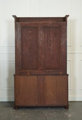 Dresser Bookcase Display Cabinet on Chest of Drawers with Black Leather Top  for sale at Pamono