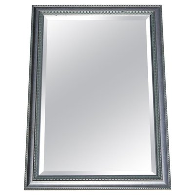 Molly YC020-8 Specchio Da Parete Extra Large Con Cornice In Vetro Argento Smussato – 122x81 Cm, Retro In Feltro
