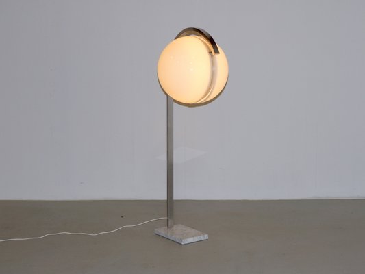 Acrylic Globe Floor Lamp On Carrara, Vintage Floor Lamp Marble Base