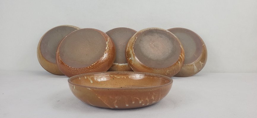 Steingut Suppenteller, 1970er, 6 . Set bei Pamono kaufen