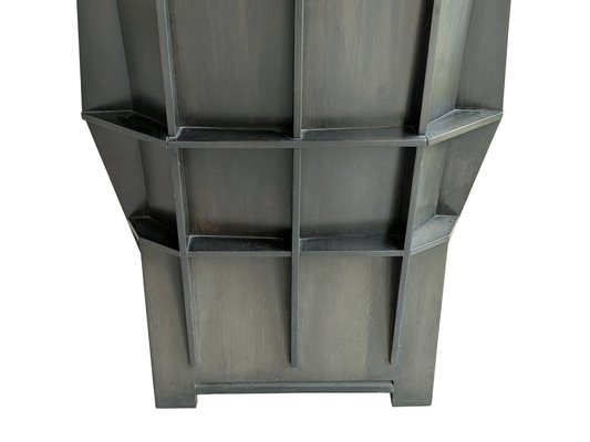 Adriano&Paolo Giorgetti社 Matrixシリーズ 1984 Large Sculptural Matrix Throne Armchair in Grey Wood by Adriano e