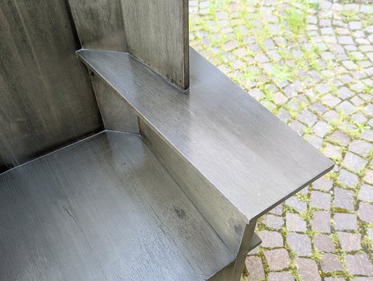 Adriano&Paolo Giorgetti社 Matrixシリーズ 1984 Large Sculptural Matrix Throne Armchair in Grey Wood by Adriano e