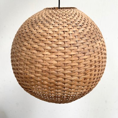 Hängelampe Pendelleuchte Aus Korbgeflecht – Braun, Rund, 1-flammig, Retro-Stil, 30 Cm – Von Globo