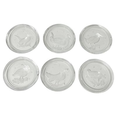 Lot De Dessous De Verre En Verre Ou Cristal Transparent - État Correct