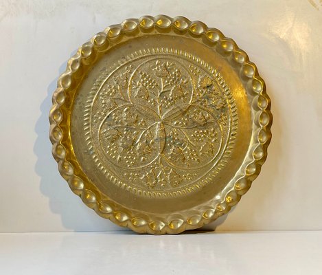 Plat serviteur rond vintage en verre ciselé