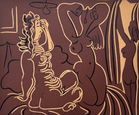 Pablo Picasso, Three Nude Women, Linocut, 1962 for sale at Pamono