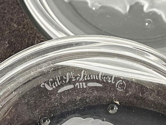 Crystal Glass Coasters from Val Saint Lambert, Set of 12 for sale