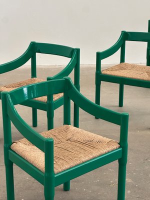 Green Model Carimate Dining Chairs by Vico Magistretti for Cassina