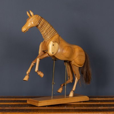 Vintage 20th Century English Articulated Wooden Horse, 1960s for