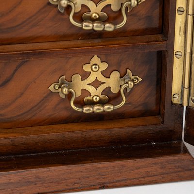 Antique 19th Century Victorian Walnut & Glass Fronted Jewellery