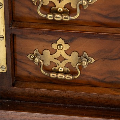 Antique 19th Century Victorian Walnut & Glass Fronted Jewellery