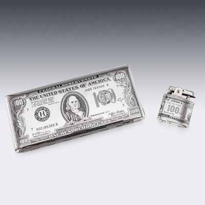 American Silver-Plated Cigarette Case and Lighter, Set of 2 for sale at  Pamono
