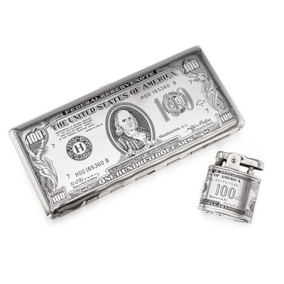 cigarette case and lighter Lot