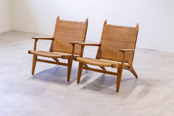 Mid Century Wegner Ch 27 Hans Wegner CH-27 Lounge Chair Oak