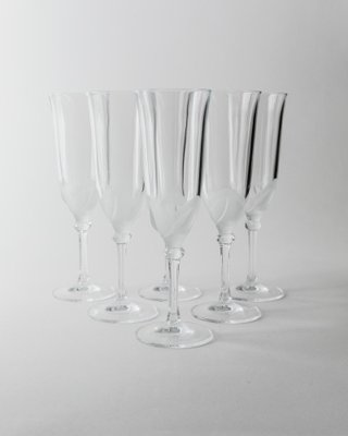 Vintage Crystal Glass Champagne Glasses by J.G. Durand, 1970s, Set of 6 for  sale at Pamono
