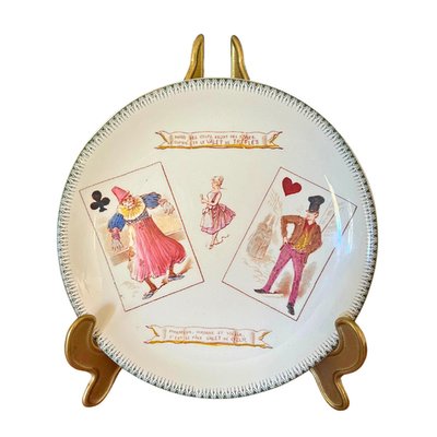 19th Century Set of 6 French Majolica Choisy-Le-Roi Plates, Humour