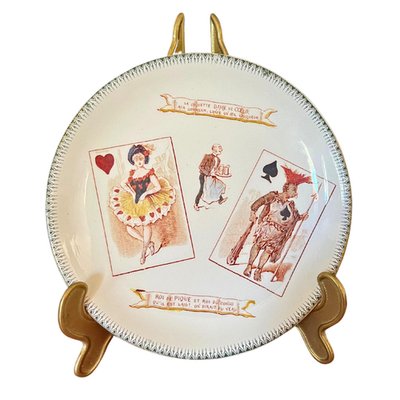 19th Century Set of 6 French Majolica Choisy-Le-Roi Plates, Humour