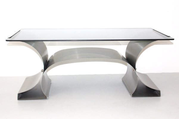 French Stainless Steel Coffee Table 1970s For Sale At Pamono
