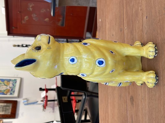Emile Gallé, Yellow Cats, 1800s, Ceramic, Set of 2 for sale at Pamono