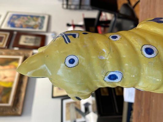 Emile Gallé, Yellow Cats, 1800s, Ceramic, Set of 2 for sale at Pamono