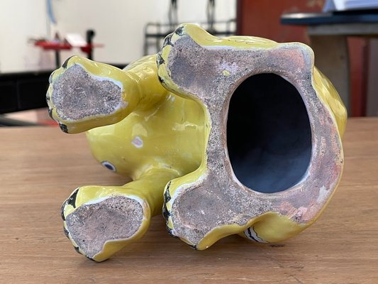 Emile Gallé, Yellow Cats, 1800s, Ceramic, Set of 2 for sale at Pamono