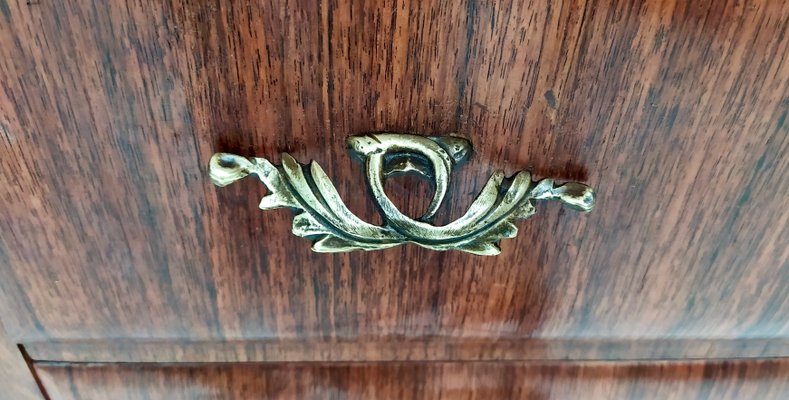 Vintage Black Walnut Dresser with Carrara Marble Top attributed to Dassi,  Italy for sale at Pamono