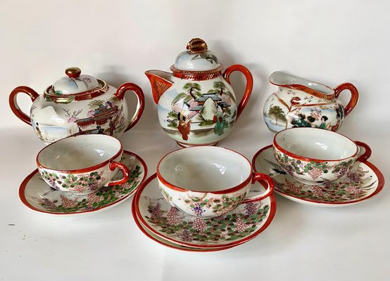 Antique Chinese Porcelain Tea Set, 1890s