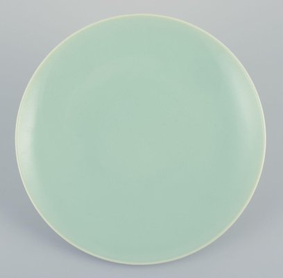 Mid-20th Century Aluminia Confetti Plates in Mint Green Glazed
