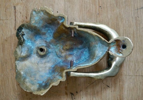 Victorian Head of Dionysus Brass Door Knocker, 1900 for sale at Pamono