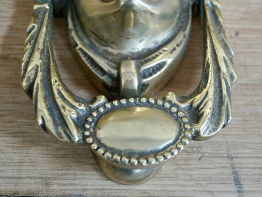 Victorian Head of Dionysus Brass Door Knocker, 1900 for sale at Pamono