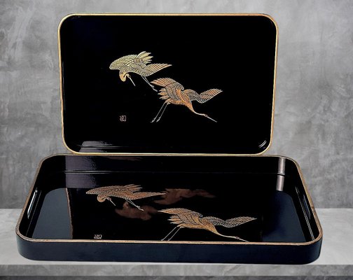 Petit plateau vintage japonais, motifs fleurs de cerisier | Kaufen auf