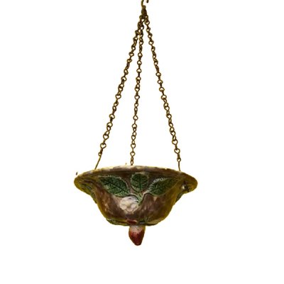 Art Nouveau French Majolica Hanging Flower Pot, 1890s for sale at Pamono