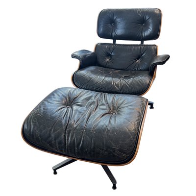 Set of Lounge Chair and Ottoman by Eames for Herman Miller, 1970s