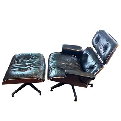 Set of Lounge Chair and Ottoman by Eames for Herman Miller, 1970s