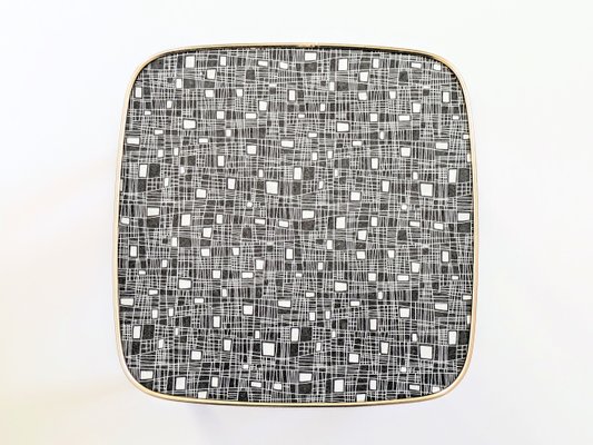 Quadratischer Mid-Century Linoleum Blumenstnder mit Geometrischem Muster,  Deutschland, 1960er bei Pamono kaufen