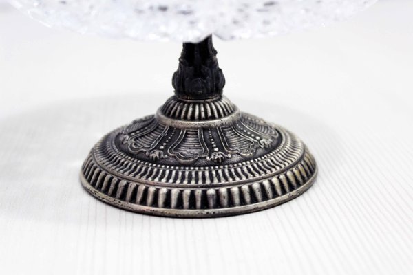 Becher aus Kristallglas & Versilbertem Metall, 1930er, 2er Set bei Pamono kaufen