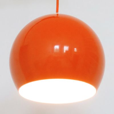 Danische Space Age Kugelleuchten In Hellem Orange 1960er 2er Set