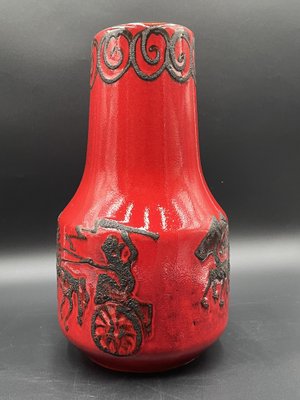 【special】 scheurich fat lava 花器 Large Vintage Fat Lava Floor Vase Horses Model 408 from Scheurich